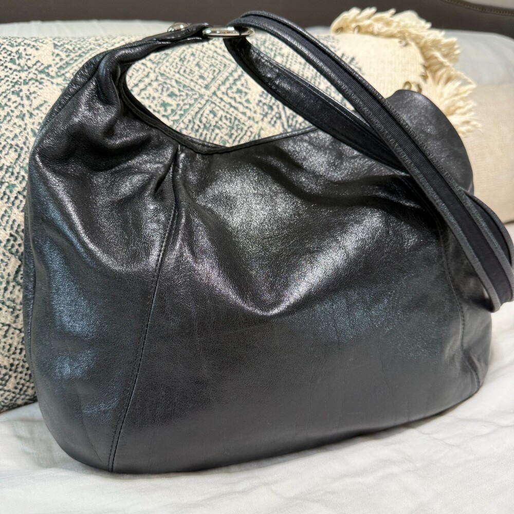 Coach Poppy Black Shoulder Bag M1069‑16374 Mint Condition, Silver Hardware, Rare - Picture 6 of 15